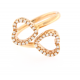 Contrarier heart ring in 18 K pink gold and diamonds