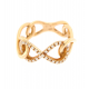 Pink gold ring Infinite symbol  Gr 5.30  Diamonds Kt 0.11 Gvs2
