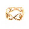 Pink gold ring Infinite symbol  Gr 5.30  Diamonds Kt 0.11 Gvs2
