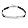 Silver and Leather Bracelet . If you can not say ... wear it!