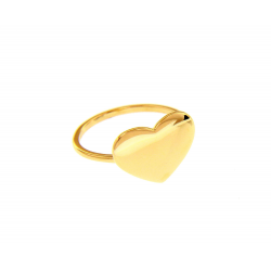 Anello cuore piastra oro 18 K