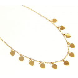 Girocollo con ciondoli cuore oro 18 K