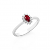 Diamond and ruby ring gold18 K