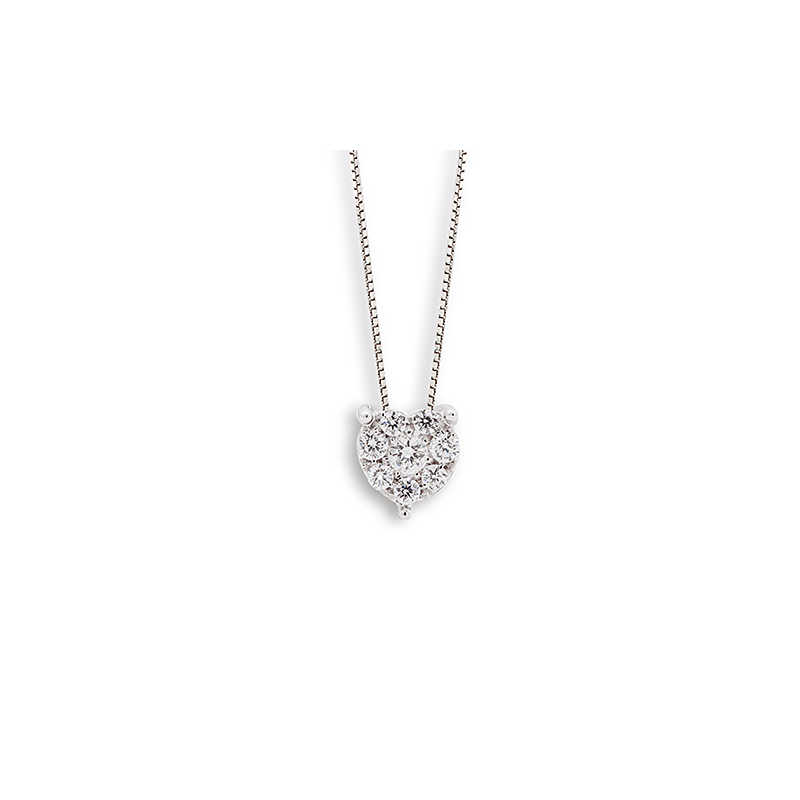 Collana Oro ciondolo cuore in Diamanti