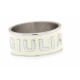 White enamel ring Silver 925