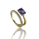 Anello in oro ametista e diamanti