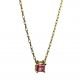 Ishwara girocollo chain in argento rosa con peridoto