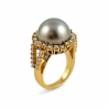 Ring with Tahiti Pearl mounted in Rose Gold and diamonds.