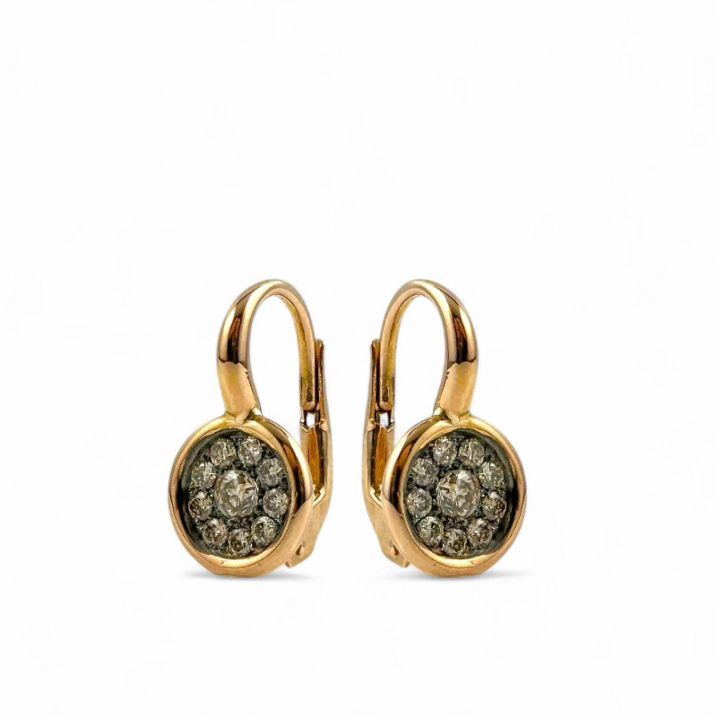 Orecchini luna in oro rosa e diamanti brown