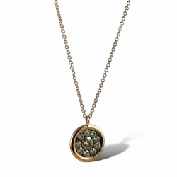 Pendente luna in oro rosa e diamanti brown