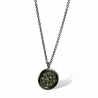 Pendente luna in oro brunito e diamanti brown