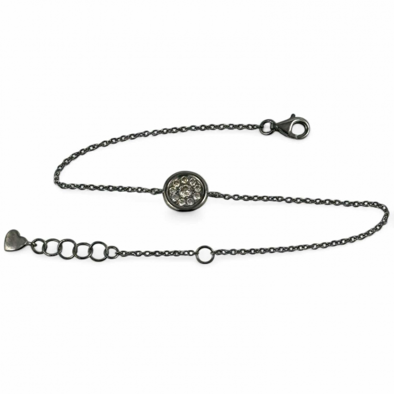 Bracciale luna in oro brunito e diamanti brown