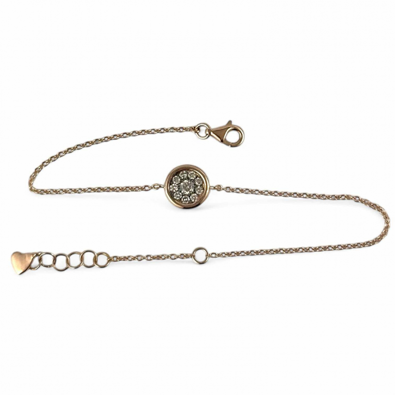 Bracciale luna in oro rosa e diamanti brown
