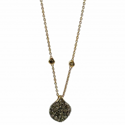 Pendente in oro rosa con diamanti brown