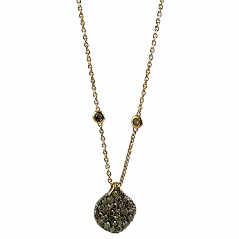 Pendente in oro rosa con diamanti brown