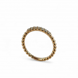 Anello veretta in oro rosa con cinque pietre