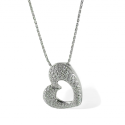 Collana donna cuore stilizzato in oro e diamanti