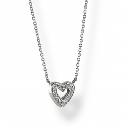 Collana Donna Cuore Pendente in Oro e Diamanti