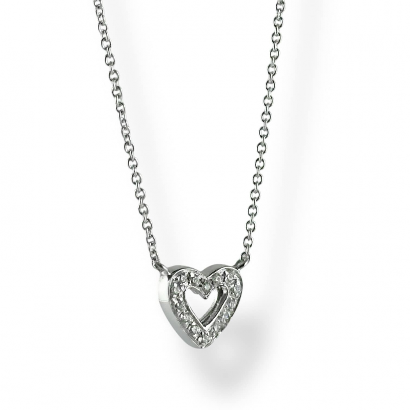 Collana Donna Cuore Pendente in Oro e Diamanti