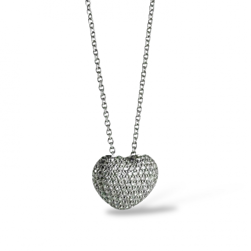 Pendente donna con cuore in oro e diamanti