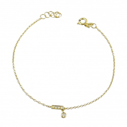 Bracciale in oro con barretta di diamanti