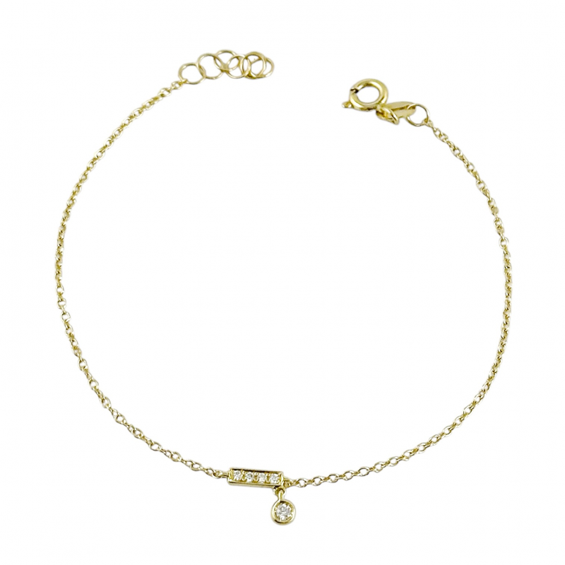 Bracciale in oro con barretta di diamanti