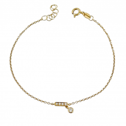 Bracciale in oro con barretta di diamanti