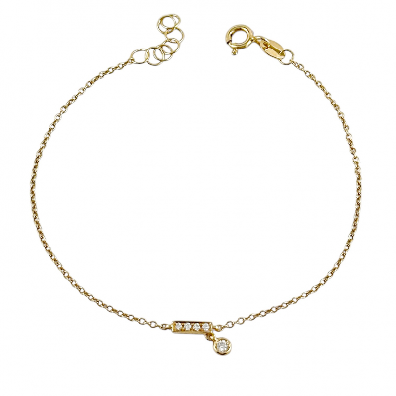 Bracciale in oro con barretta di diamanti