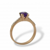 Anello donna in oro rosa con ametista e diamanti