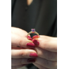 Anello donna in oro rosa con ametista e diamanti