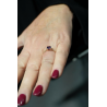 Anello donna in oro rosa con ametista e diamanti