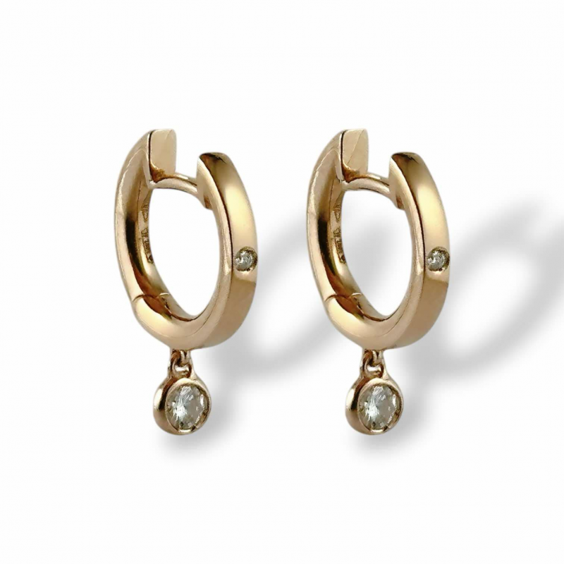 Orecchini da donna boccole in oro rosa e diamanti