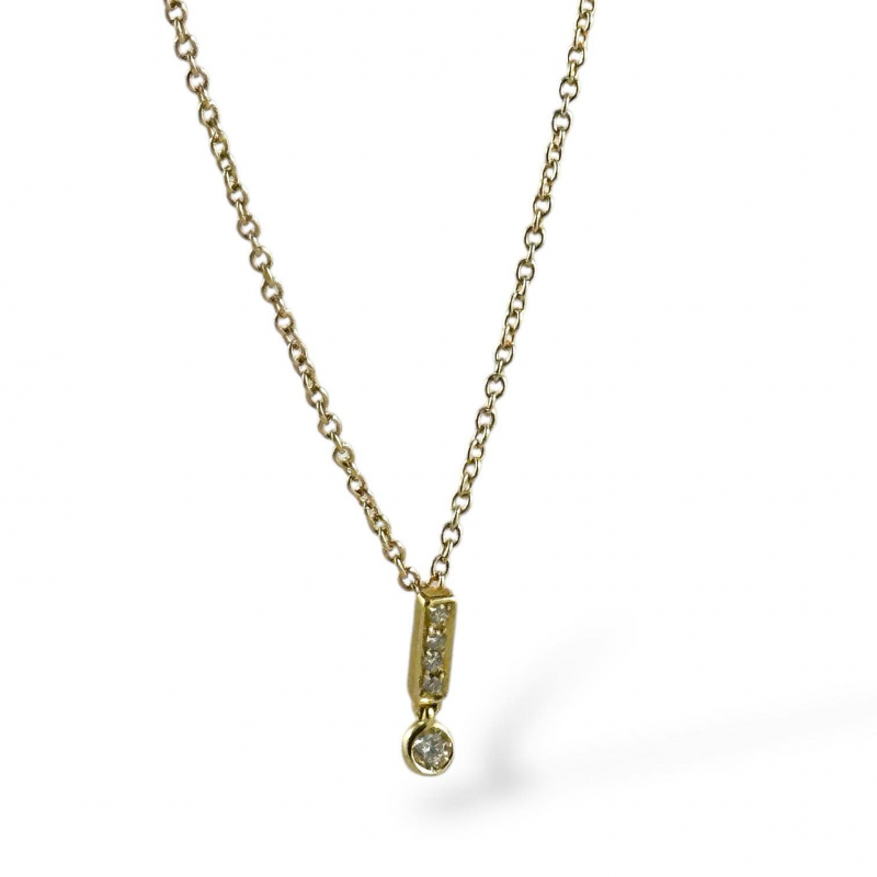 Collana da donna in oro con pendente baguette in diamanti
