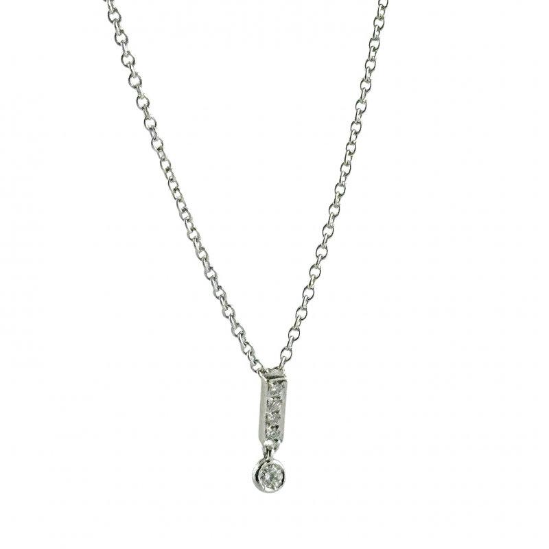 Collana da donna in oro con pendente baguette in diamanti