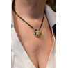 Pendente da donna chiocciola in argento e bronzo dorato
