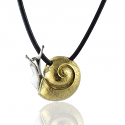 Pendente da donna chiocciola in argento e bronzo dorato