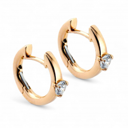 Orecchini boccole in oro rosa con diamante
