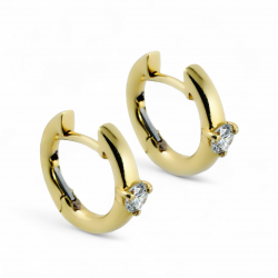 Orecchini boccole in oro giallo con diamante