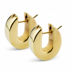 Orecchini a cerchio ovale in oro giallo 9kt