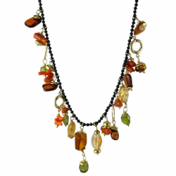Collana fantasia in argento e pietre naturali