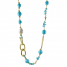 Collana in argento con perle e turchese