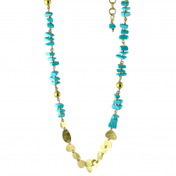 Collana in argento dorato con turchese