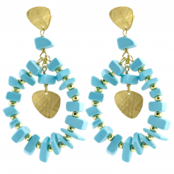 Orecchini in argento dorato con turchese