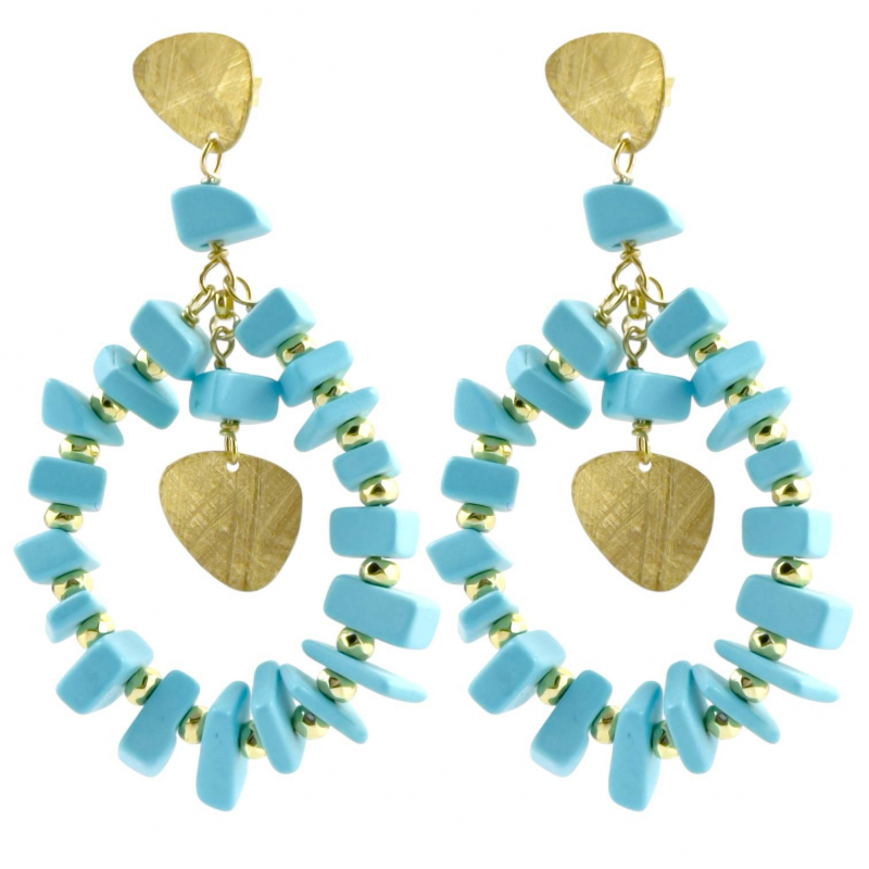 Orecchini in argento dorato con turchese