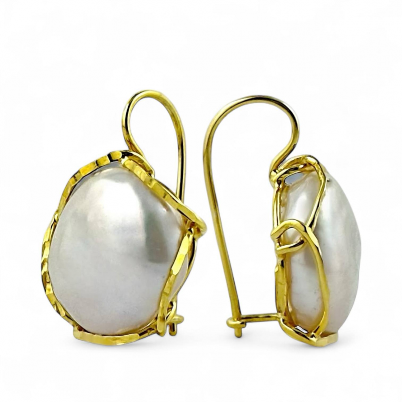 Orecchini donna in argento dorato con perle