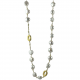 Collana donna in argento dorato e perle