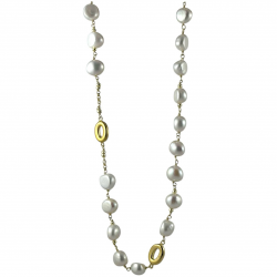 Collana donna in argento dorato e perle