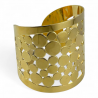 Bracciale rigido forato in ottone dorato