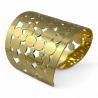 Bracciale rigido forato in ottone dorato