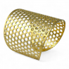 Bracciale rigido forato in ottone dorato